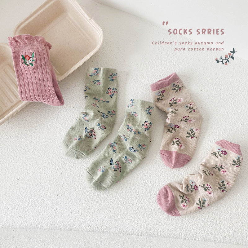 Girls Flower Embroidered Accessories Socks Wholesale 230114324