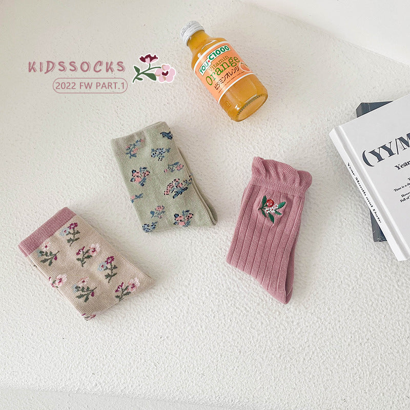Girls Flower Embroidered Accessories Socks Wholesale 230114324