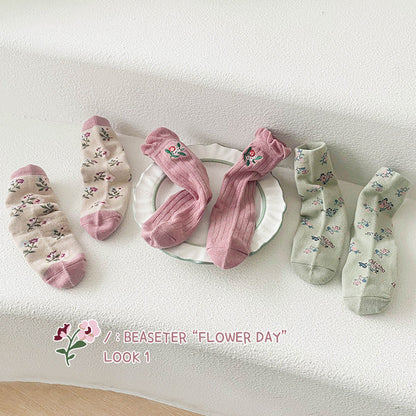Girls Flower Embroidered Accessories Socks Wholesale 230114324