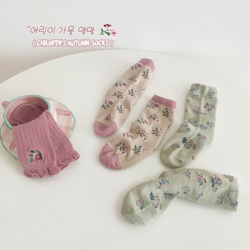 Girls Flower Embroidered Accessories Socks Wholesale 230114324