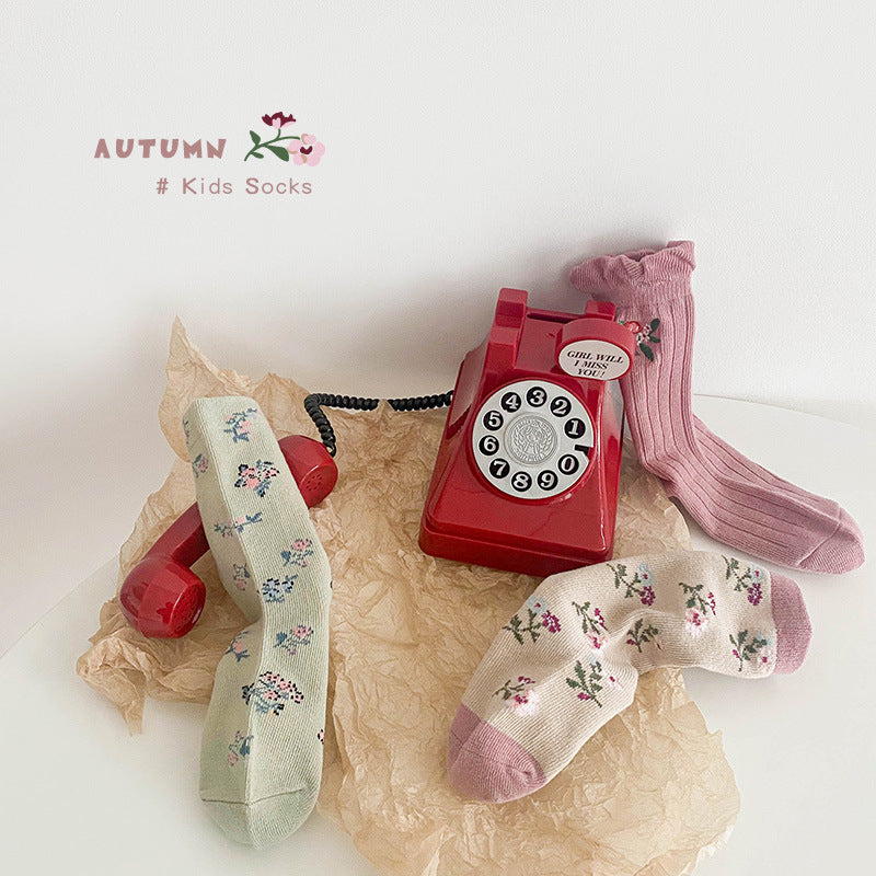 Girls Flower Embroidered Accessories Socks Wholesale 230114324
