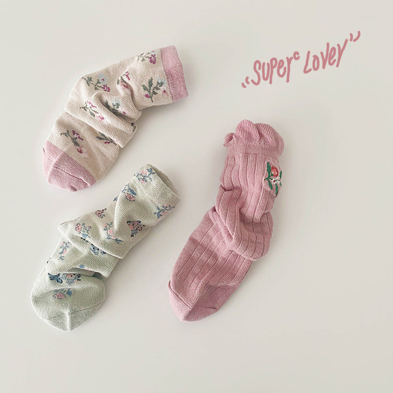Girls Flower Embroidered Accessories Socks Wholesale 230114324