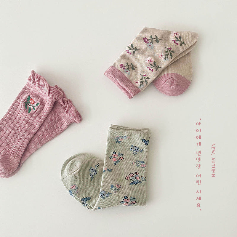 Girls Flower Embroidered Accessories Socks Wholesale 230114324