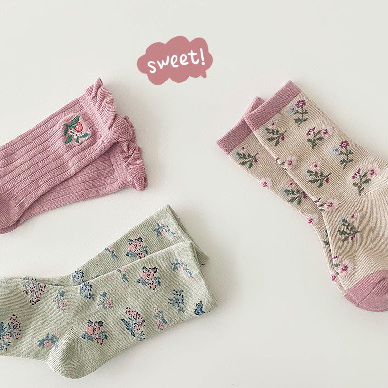 Girls Flower Embroidered Accessories Socks Wholesale 230114324