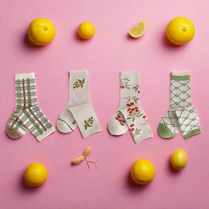 Unisex Fruit Checked Accessories Socks Wholesale