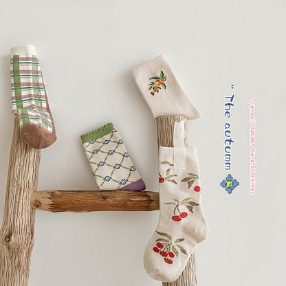 Unisex Fruit Checked Accessories Socks Wholesale