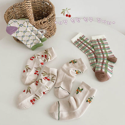 Unisex Fruit Checked Accessories Socks Wholesale