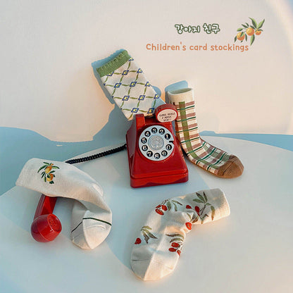 Unisex Fruit Checked Accessories Socks Wholesale