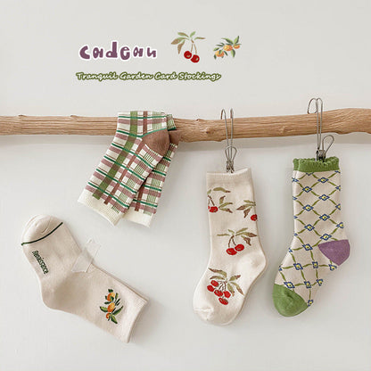 Unisex Fruit Checked Accessories Socks Wholesale
