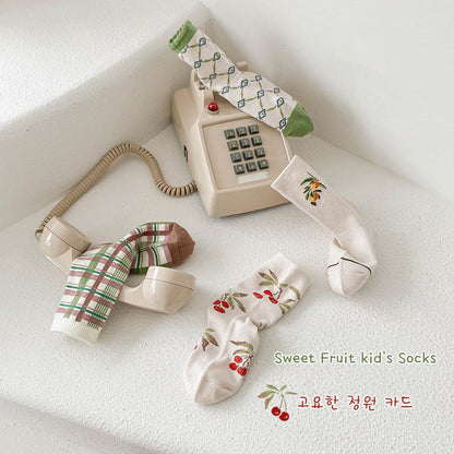 Unisex Fruit Checked Accessories Socks Wholesale