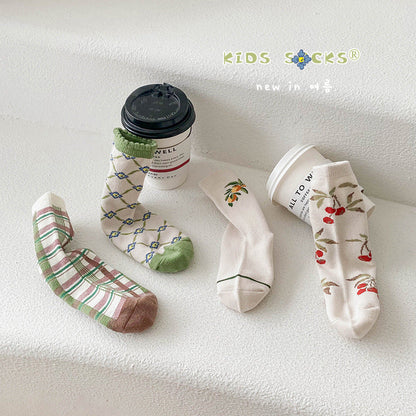 Unisex Fruit Checked Accessories Socks Wholesale