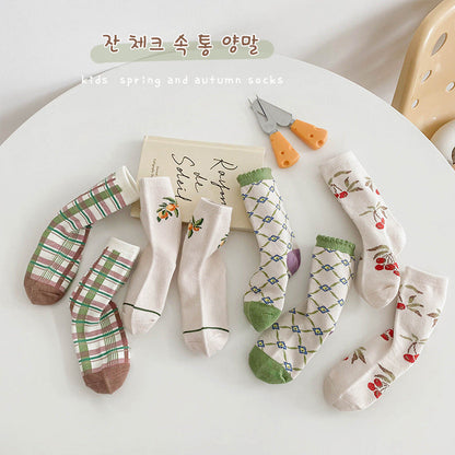 Unisex Fruit Checked Accessories Socks Wholesale