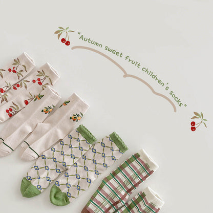 Unisex Fruit Checked Accessories Socks Wholesale
