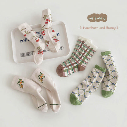 Unisex Fruit Checked Accessories Socks Wholesale