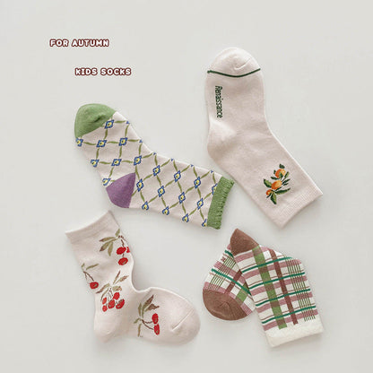 Unisex Fruit Checked Accessories Socks Wholesale