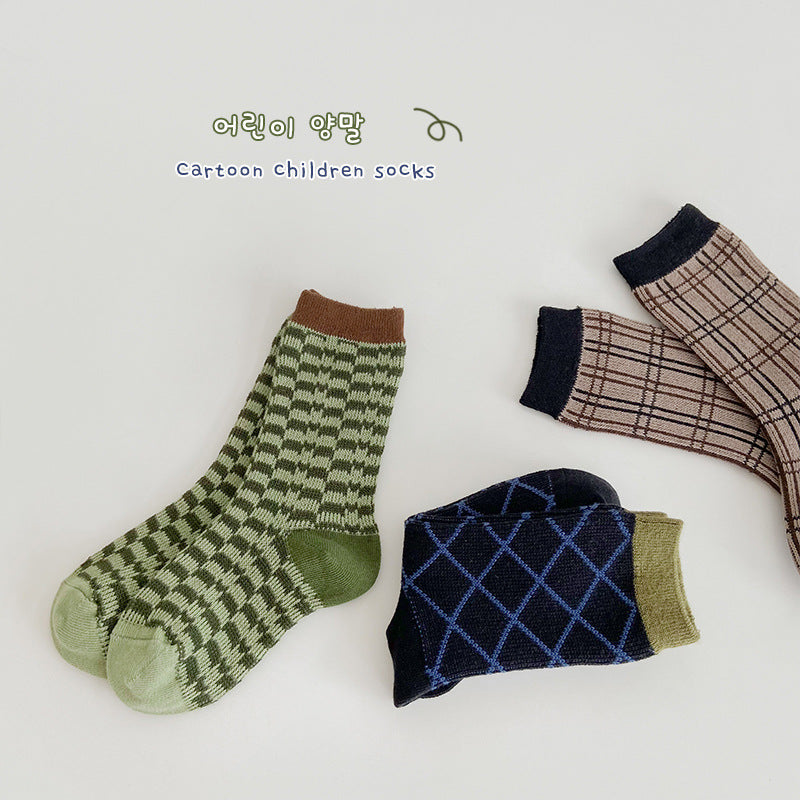 Boys Checked Accessories Socks Wholesale 230114332