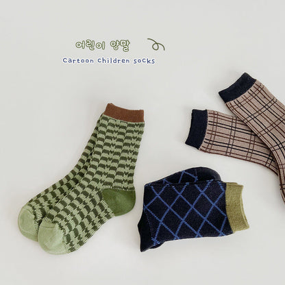 Boys Checked Accessories Socks Wholesale 230114332