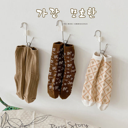 Unisex Striped Flower Checked Print Accessories Socks Wholesale 230114344