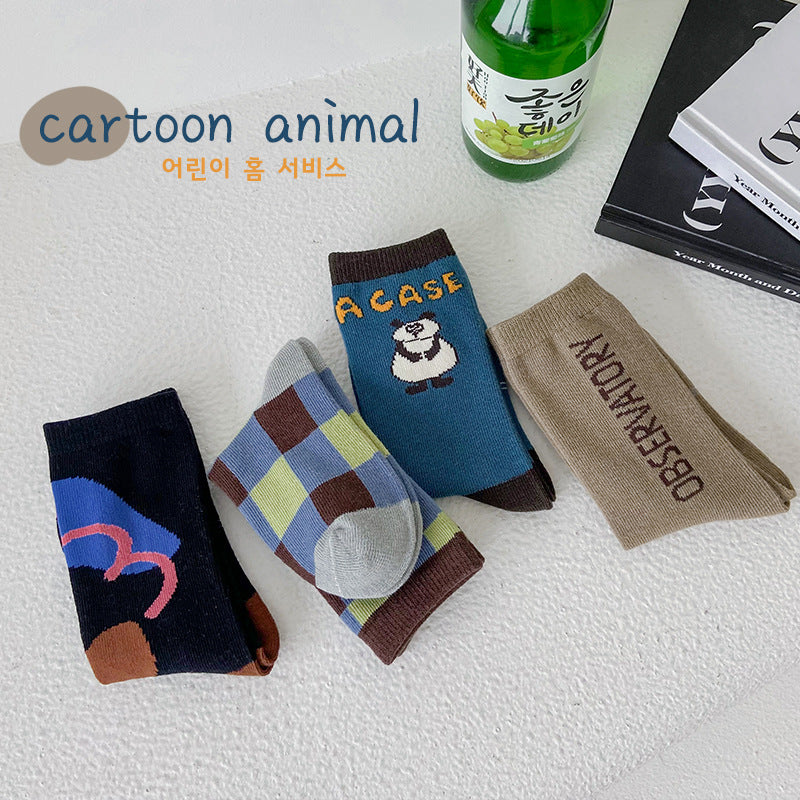 Unisex Letters Checked Cartoon Accessories Socks Wholesale 230114345