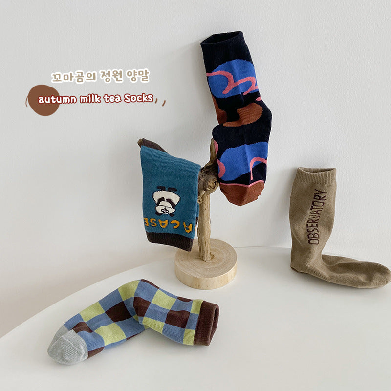 Unisex Letters Checked Cartoon Accessories Socks Wholesale 230114345