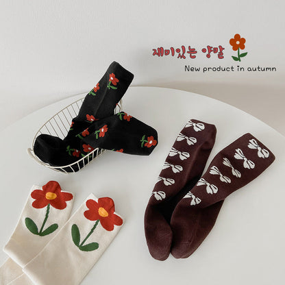 Girls Flower Bow Accessories Socks Wholesale