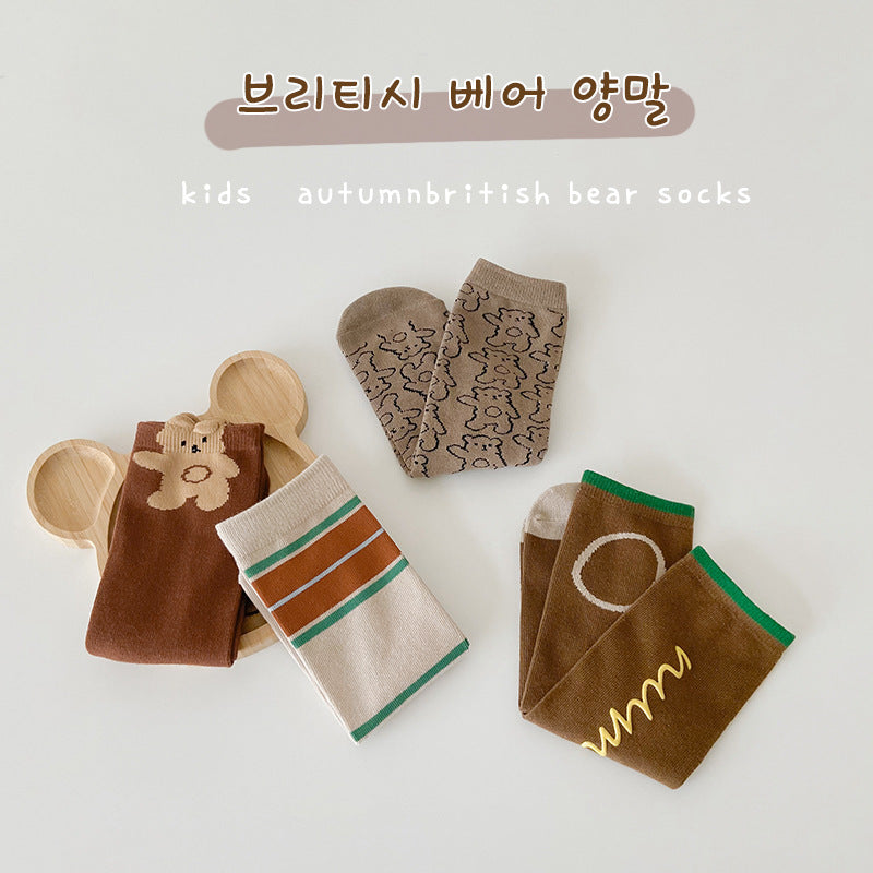 Unisex Striped Letters Cartoon Print Accessories Socks