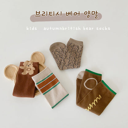 Unisex Striped Letters Cartoon Print Accessories Socks
