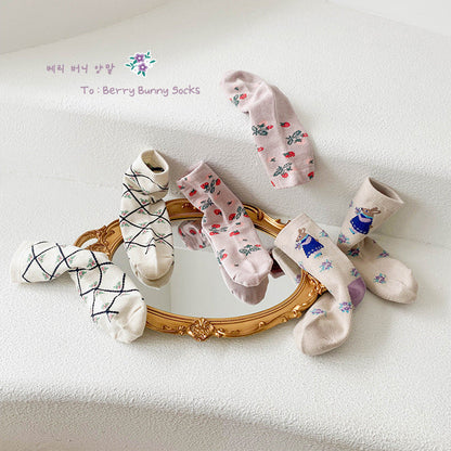Girls Fruit Cartoon Print Accessories Socks