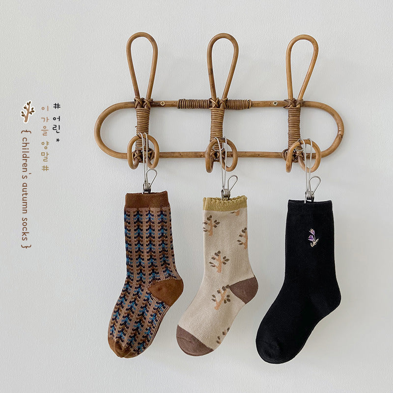 Unisex Plant Embroidered Print Accessories Socks Wholesale 230114353