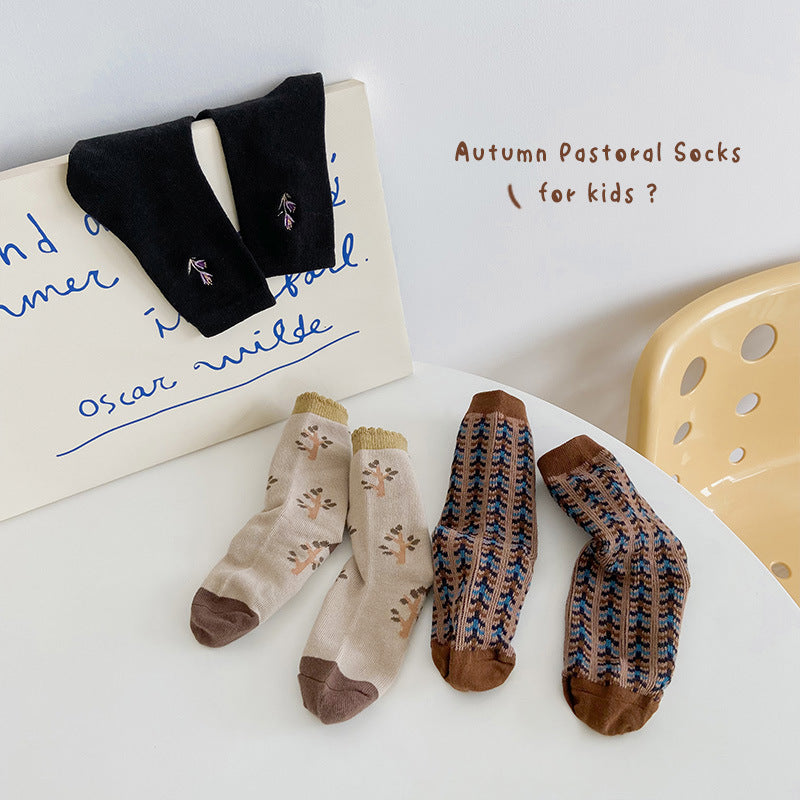 Unisex Plant Embroidered Print Accessories Socks Wholesale 230114353