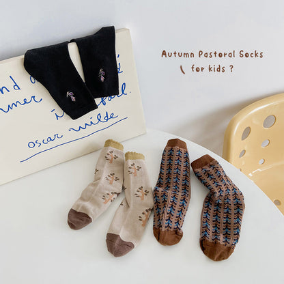 Unisex Plant Embroidered Print Accessories Socks Wholesale 230114353