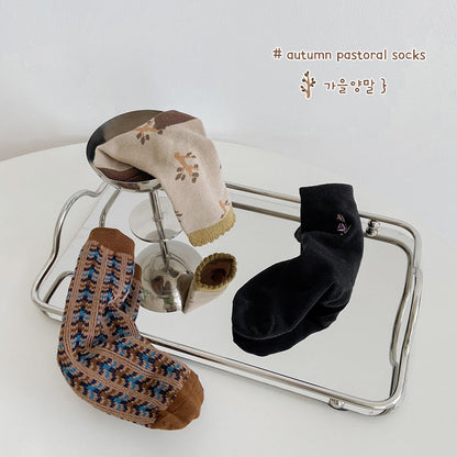 Unisex Plant Embroidered Print Accessories Socks Wholesale 230114353