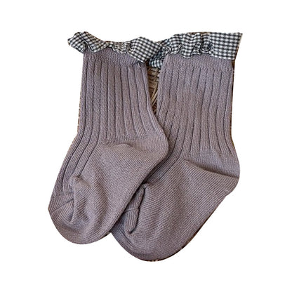 Girls Checked Accessories Socks Wholesale