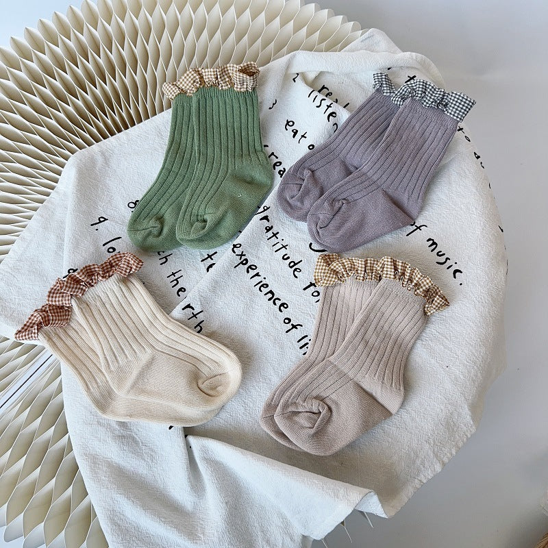 Girls Checked Accessories Socks Wholesale