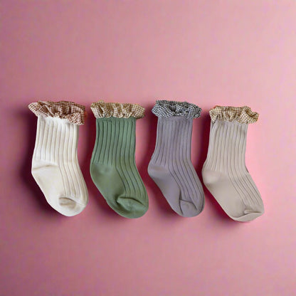 Girls Checked Accessories Socks Wholesale