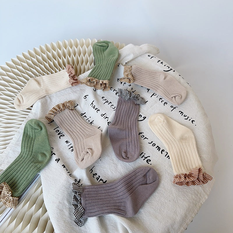 Girls Checked Accessories Socks Wholesale