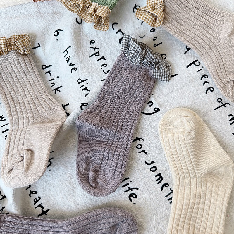 Girls Checked Accessories Socks Wholesale