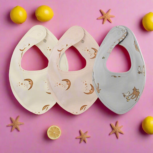 Unisex Cartoon Print Baby Bibs Wholesale