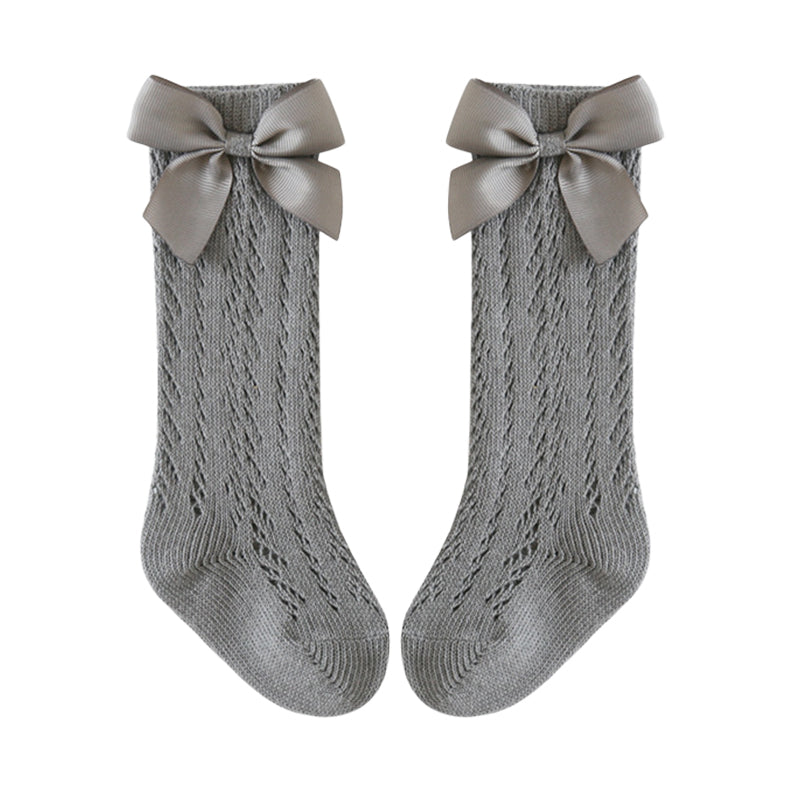 Girls Solid Color Bow Accessories Socks Wholesale 230228300