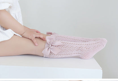 Girls Solid Color Bow Accessories Socks Wholesale 230228300