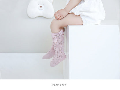 Girls Solid Color Bow Accessories Socks Wholesale 230228300