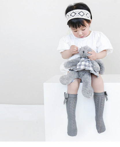 Girls Solid Color Bow Accessories Socks Wholesale 230228300