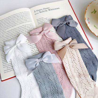 Girls Solid Color Bow Accessories Socks Wholesale 230323654