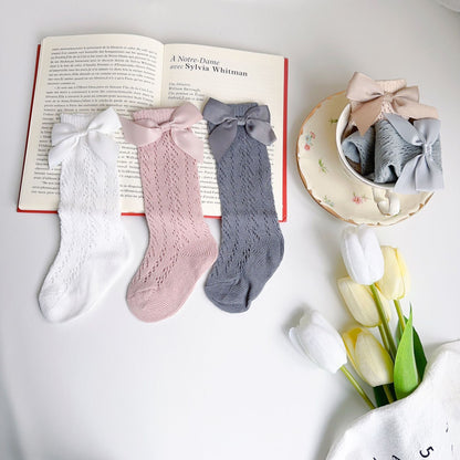 Girls Solid Color Bow Accessories Socks Wholesale 230323654
