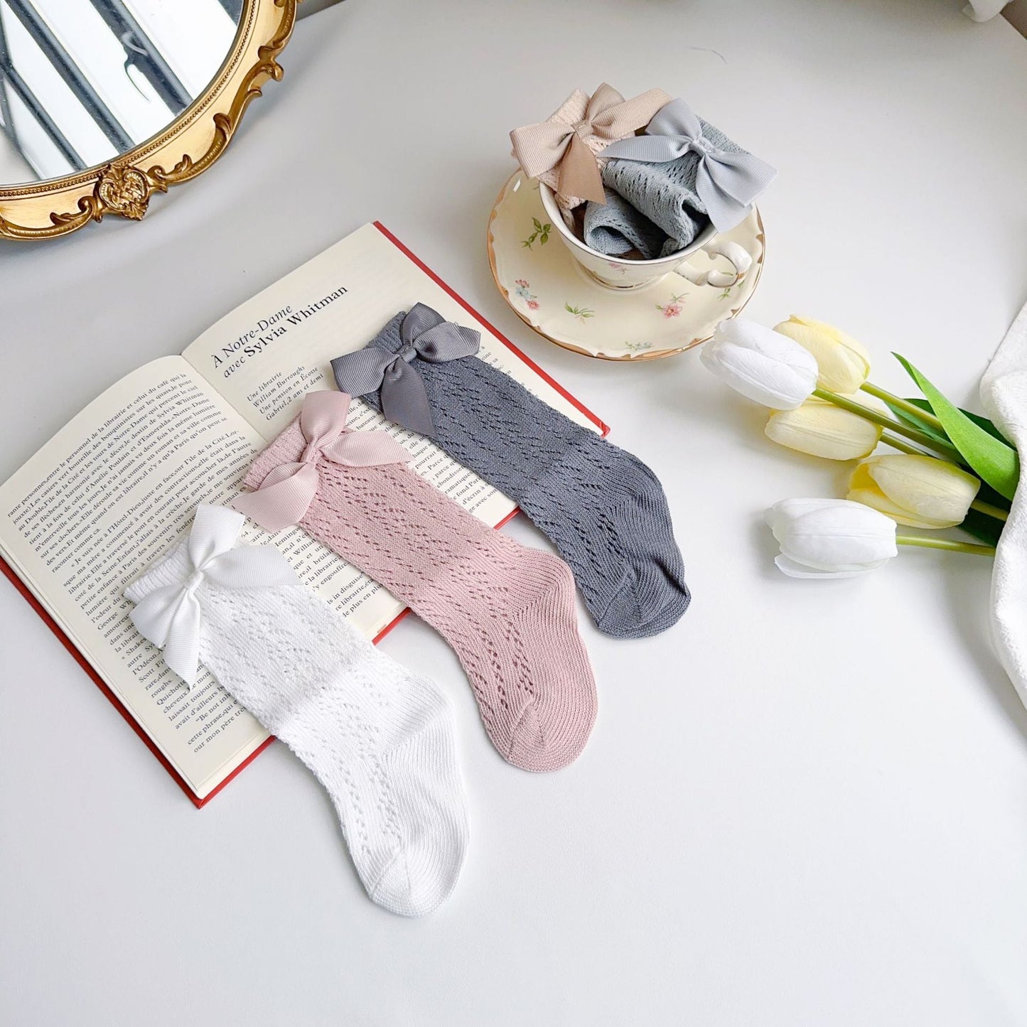 Girls Solid Color Bow Accessories Socks Wholesale 230323654