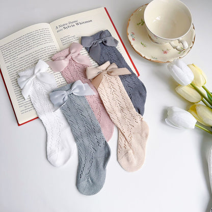 Girls Solid Color Bow Accessories Socks Wholesale 230323654