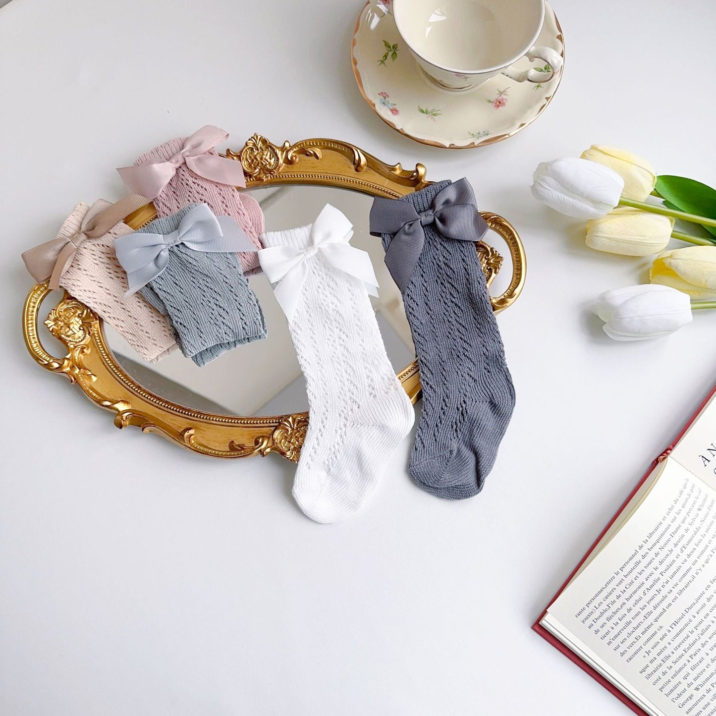 Girls Solid Color Bow Accessories Socks Wholesale 230323654