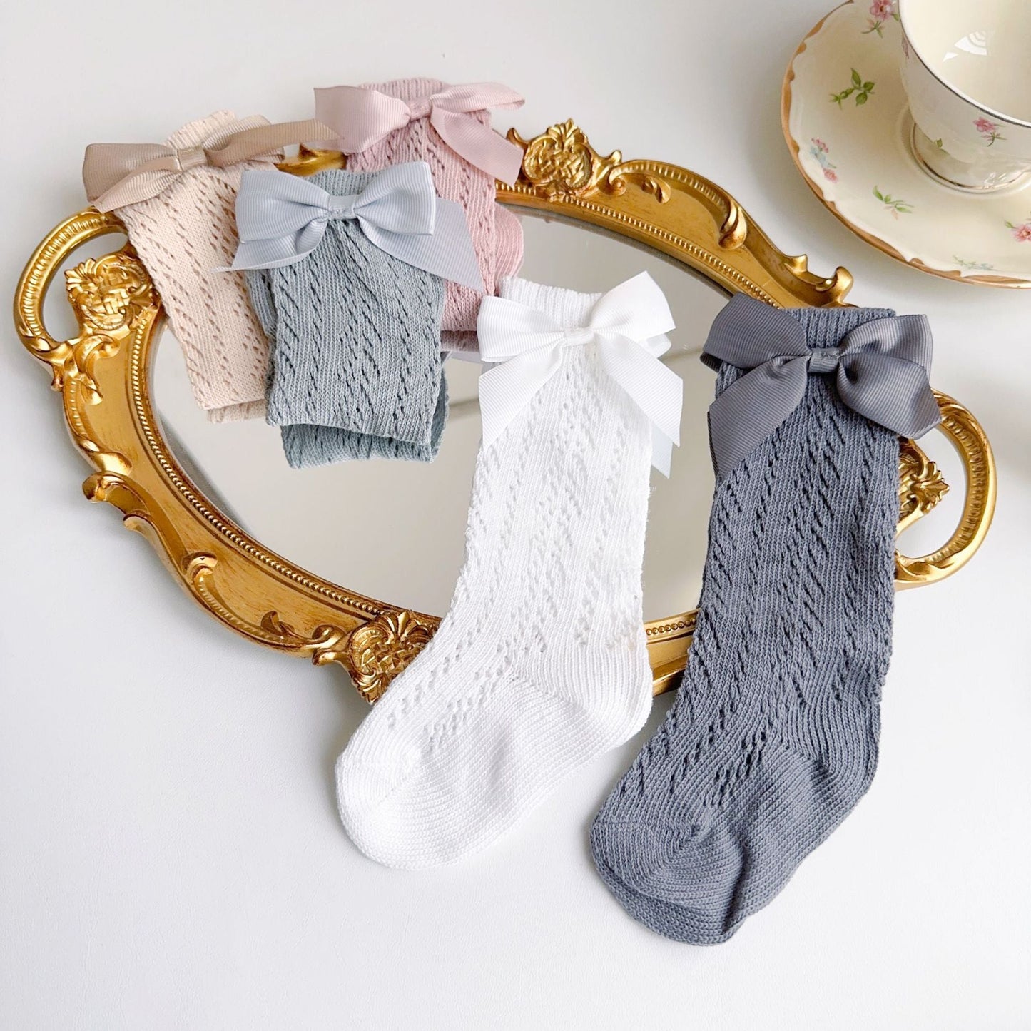 Girls Solid Color Bow Accessories Socks Wholesale 230323654