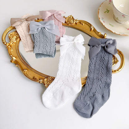 Girls Solid Color Bow Accessories Socks Wholesale 230323654
