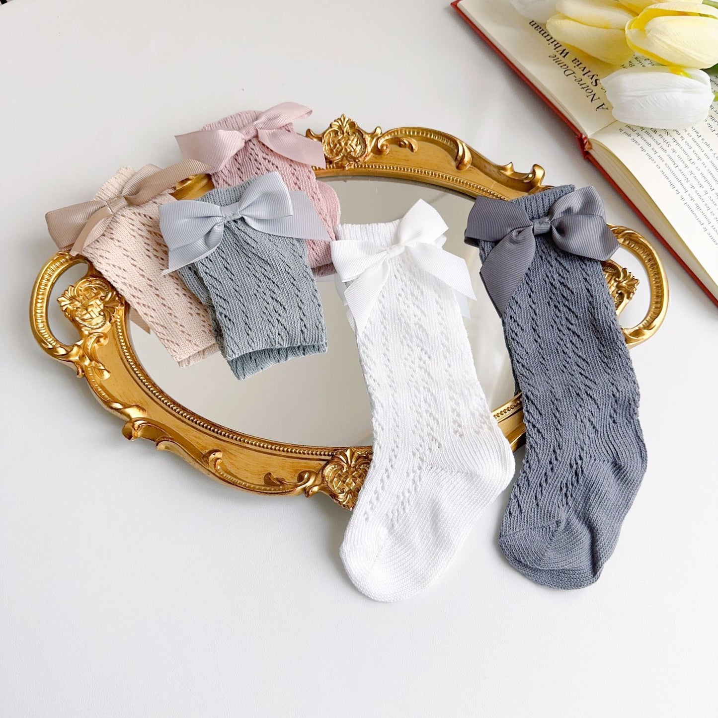 Girls Solid Color Bow Accessories Socks Wholesale 230323654